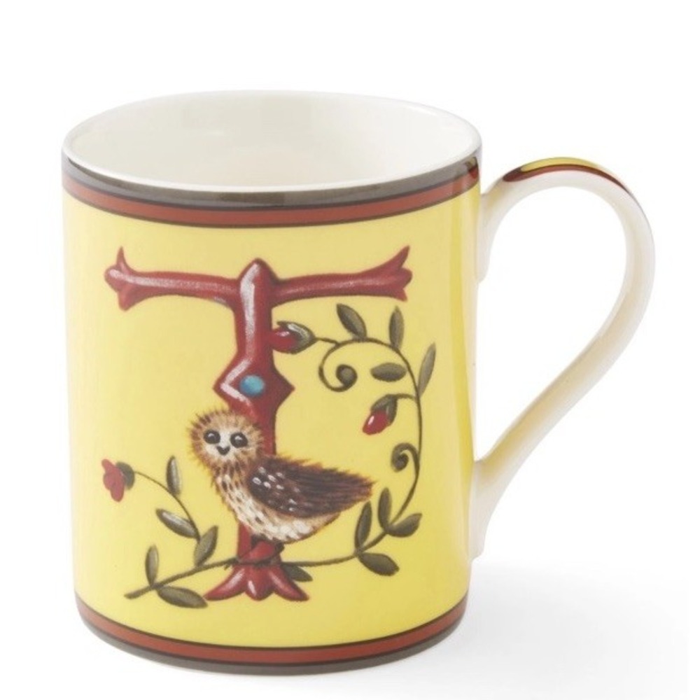 NEW-Spode Kit Kemp Alphabet Mug - Letter T Monogram in Fine China, 12oz GIFT BOX